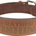 BC Belts I'd Rather Be Leather Belt Strap and Metal Buckle 1.5" Wide with Snaps - Great Gift for Golfing, Hunting, Fishing, Gaming