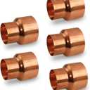 SUPPLYGIANT DDSD0122-5 Reducing Copper Coupling Fittings With Sweat Ends And Rolled Tube,  1 1/4" x 1"