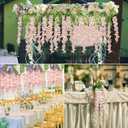 Wisteria Hanging Flowers 12 Pack Artificial Flowers Fake Wisteria Vine Rattan Hanging Garland Silk Flowers String for Party Home Wall Greenery Wedding Decor (Light Pink)