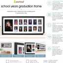 Pearhead School Years Graduation Frame, K-12 Photo Collage Picture Frame, Kindergarten to 12th Grade Keepsake, Graduation Party Decor, 13 Photo Wall Display, Black, One Size