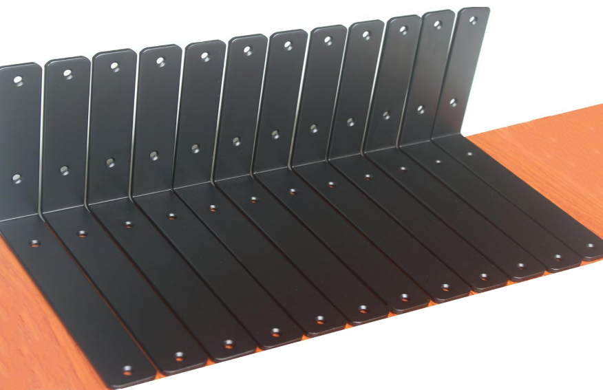 12 Pack - L 9" x H 6" x W1.5, 5mm Thick Black L Shelf Bracket, Iron Shelf Brackets, Metal Shelf Brackets, Floating Shelf, Shelf Supports with Screws 