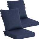 Goodgoods 20 x 42 Outdoor Patio Chair Cushion 2-Pack, 1000+Hours Fade-Resistant & Water-Resistant Furniture Chair Cushions with 30D High-Resilience Foam for Dining Chairs, Couch, Sofa, Indigo