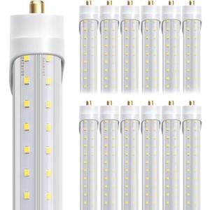 8ft LED Bulbs, 8 Foot LED Shop Light Bulb 72W 6000K 10000lm, Super Bright,T8 T10 T12 V Shape FA8 Lights, Clear Cover, F96T12 Bulbs to Replace Fluorescent Light Bulbs(Pack of 12)