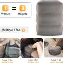 Maliton Inflatable Travel Foot Rest Pillow, Kids Airplane Bed, Adjustable Height Leg Pillow for Air Travel, Make a Flat Bed for Kids and Toddlers, Great for Airplane, Train, carGrey, 1 Pack