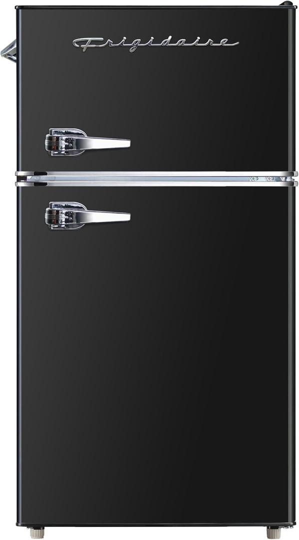 Frigidaire Retro Mini Fridge with Freezer & Side Bottle Opener-Small 2 Door Refrigerator for Office Bar or College Dorm Room-3.2 Cu Ft  19"D x 20.5" W x 33.5" H (ONYX)