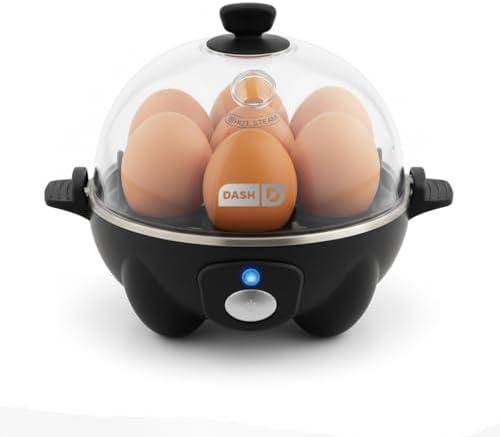 DASH Electric Rapid Egg Cooker for Hard Boiled/Poached/Scrambled Eggs or Omelets with Auto Shut-Off Feature, Black, 7 Egg Capacity