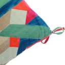 Set of 2 Outdoor Dining Chair Cushions, Patio Seating Cushions, 38x18x4.5 inch, for Garden Patio Furniture (Red-Green Geometry)