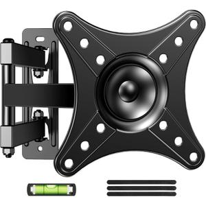 Full Motion TV Monitor Wall Mount Bracket for Most 13-32 Inch LED LCD Flat Curved Screen, 360 Rotation Swivel Tilt ExtensionAdjustable Articulating Arms, Max VESA 100x100mm up to 33lbs