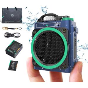 Muzen Wild Go Portable Bluetooth Speaker, IPX5 Waterproof, 8H Playtime, 36mm Speaker, Vibrant Adventurous Style, White,