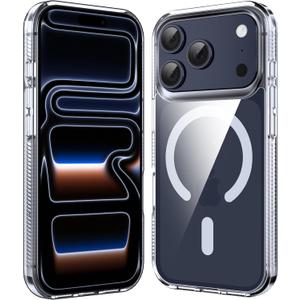 Supdeal Magnetic Clear Case for iPhone 17 Pro Max, [Compatible with MagSafe] [Non Slip Bumper & Not Yellowing] Military Grade Shockproof Transparent Silicone Phone Cover, 6.9", Transparent