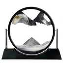 Moving Sand Art Picture Liquid Motion, 3D Quicksand Dcor, Deep Sea Sandscapes with Display Flowing Sand Frame for Relaxing, Desktop Office Home Decoration (Bla)