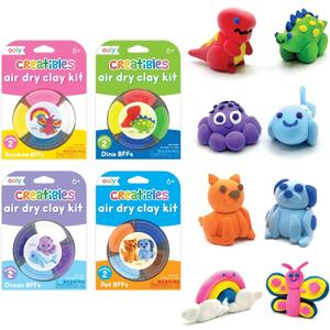 Ooly Air Dry Clay for Kids, 16 Colors Modeling Clay in 4 Tubs, Play Dough Gifts for Kids, Craft Supplies - Creatibles