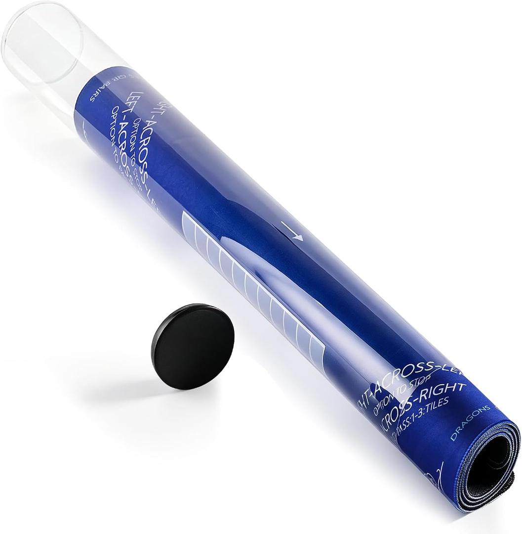 1 Pack Clear PC Mahjong Mat Storage Tube, 34.6 Inch Case, Portable Travel & Home Playmat Holder