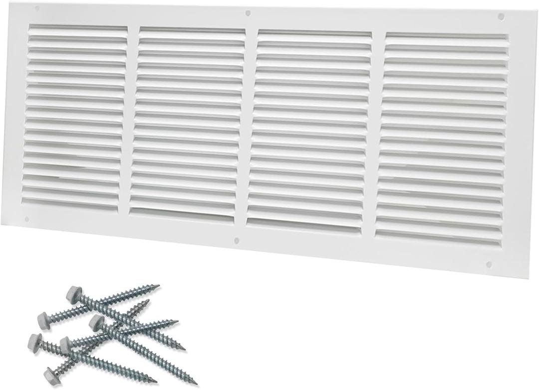 24"W x 10"H [Duct Opening Size] Steel Return Air Grille, Air Return Vent Cover for Ceiling and Sidewall - HVAC Air Vent Covers - [Outer Dimensions: 25.75"W x 11.75"H]