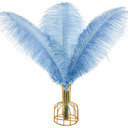 THARAHT Baby Blue Ostrich Feathers 12pcs Large Natural Bulk 12-14Inch 30cm-35cm for Wedding Party Centerpieces Halloween and Home Decoration Feathers