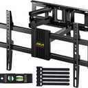 AM alphamount Full Motion TV Wall Mount for Most 37-75 Inch TVs up to 100 lbs, Swivel TV Mount with Dual Articulating Arms, Wall Mount TV Bracket Max VESA 600x400mm, Fits 16 Wood Studs, APLF6