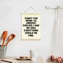 CGBHW Funny Inspirational Classroom Poster Hanger Frame, Motivational Growth Reminders Mental Health Sorry For Being So Anxious Earlier Posters Wall Art Hanging Decor for Classroom Playroom Kids Room