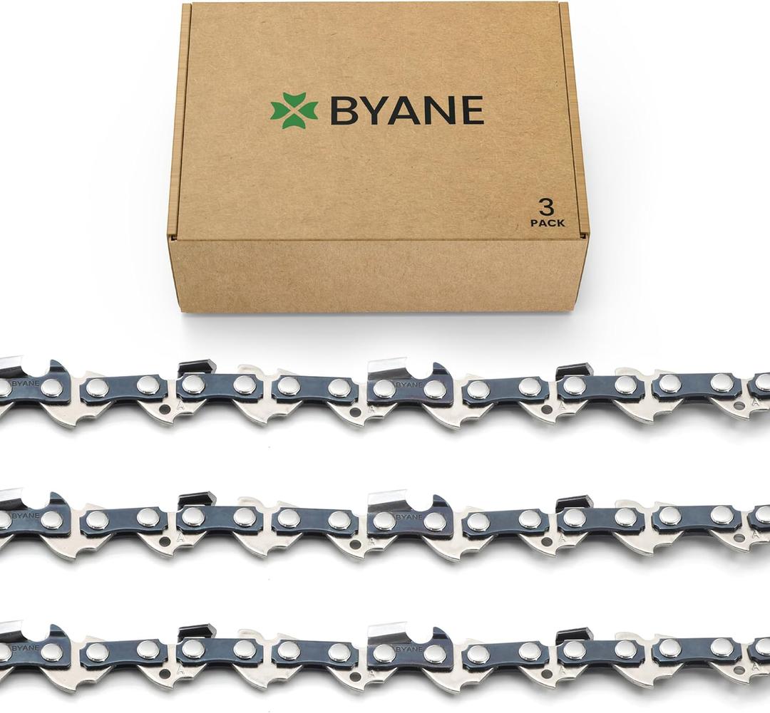 Chainsaw Chain 16 Inch 3/8" LP Pitch .043'' Gauge 56 Drive Links Low-kickback Fits Milwaukee M18 2727-20, EGO CS1600/CS1604,Dewalt DCCS670 and More, Replacement for Oregon R56 (3 Chains)