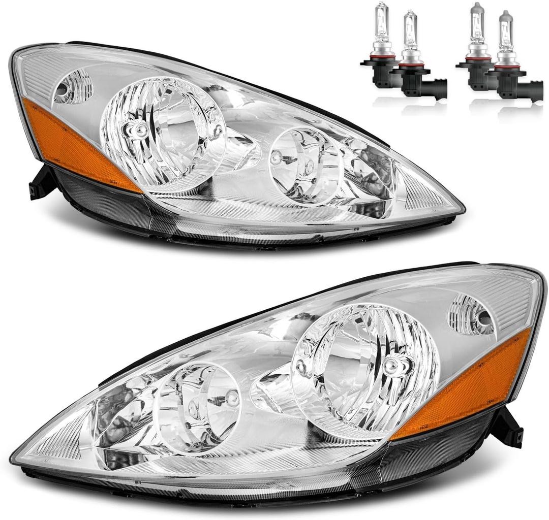 Headlights W/Bulbs for 2006-2010 Toyota Sienna Minivan (All Trims: CE, LE, XLE) & Cargo Van