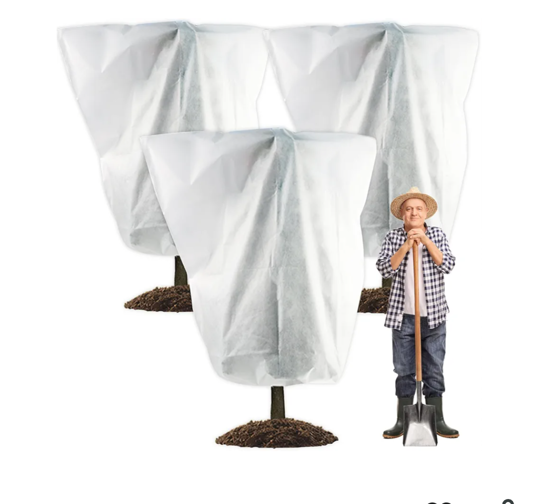 2 Packs Plant Cover, 7 Ft x 6 Ft Frost Winter Protection Tree Wrap Bag, Cold Weather Protection Cloth Cover Outdoor for Growing Season Extension and Freezing Protection