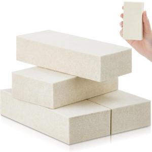 4 Pcs Thickened Felt Blocks Wool Soft Felt Squeegee Automotive Vinyl Wrapping Tool 1'' x 2'' x 4'' White Film Installing Tool for Sandpaper Sanding Polishing for Window Tinting No Scratches