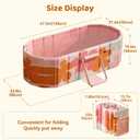 Portable Foldable Bathtub, Freestanding Bathtub No Installation, Bathroom SPA Soaking Bath Tub, Shower Stall Collapsible Hot & Ice Bath for Indoor Outdoor (Pink, 47.2"L x 21.6"W x 19.6"H)