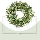 Green Eucalyptus Wreaths for Front Door 22 inch Spring Summer Wreath with Eucalyptus Leaves,Olives Leaves,Berry for Indoor Outdoor Farmhouse Home Porch Wall Window Festival Wedding Decor All Season