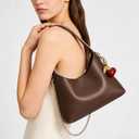 Small Hobo Bags for Women Cherry Shoulder Bag Purse Faux Leather Tote Handbag Trendy Chain Crossbody Bag