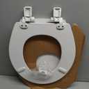 Mayfair Cassel Slow Close Toilet Seat, Easy Clean, Non Slip Premium Wood Seat, Easy Install, Made in USA, Round, White