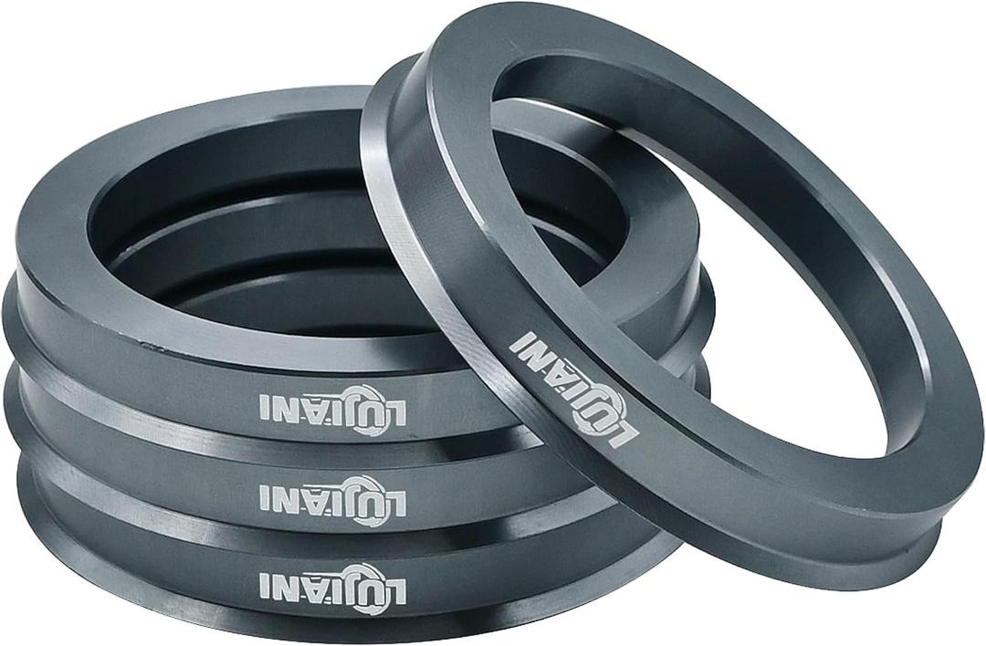 4 Pack Universal Car Hub Centric Ring, 57.1 mm ID to 73.1 mm OD Centerbore, Aluminum Alloy Wheels Center Shaft Shock Absorbing Hubrings, Hub Adapter Rings Compatible with Most Vehicles (Gunmetal Gray)