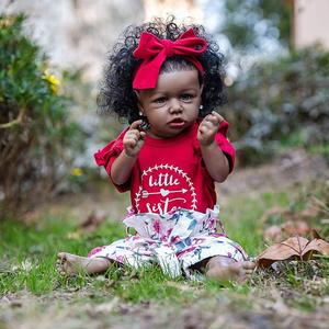 HOOMAI Lifelike Reborn Baby Dolls with Soft Body African American Realistic Girl Doll 22.8 Inch Best Birthday Gift Set