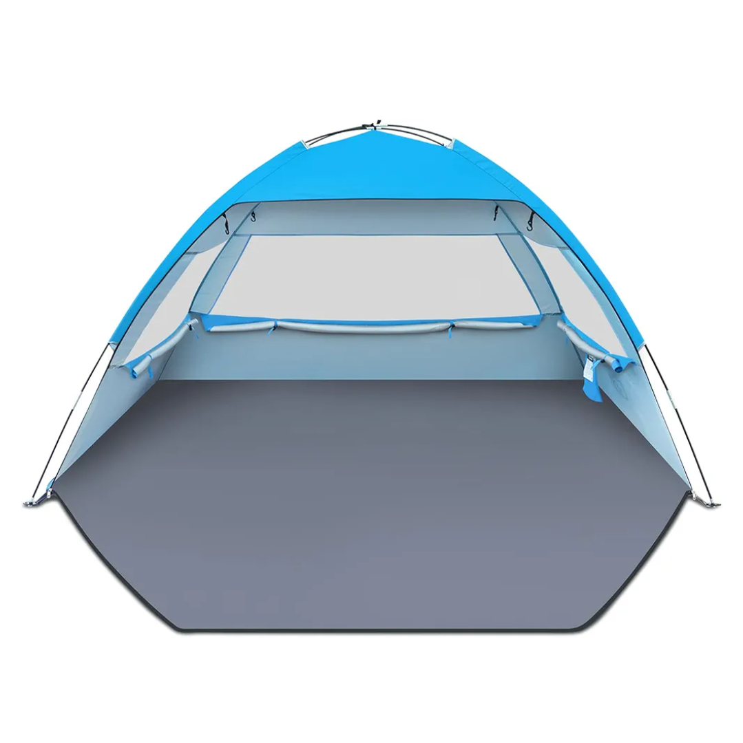 Gorich Beach Tent Sun Shelter for 3/4 Person with UPF 50＋ UV Protection, Lightweight & Easy Setup Beach Shade Canopy, Portable Beach Shade Tent Beach Cabana 3 Person
