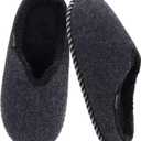 KuaiLu Womens Memory Foam Slippers Ladies Cozy Fuzzy Plush Fur Lined Warm Winter Cushioned Slip on House Bedroom Shoes Comfy Indoor Outdoor Hard Sole Arch Supportive Plantar Fasciitis Black Size 9