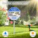 GicnKeuz Video Surveillance Sign with 28" Stake for Outside, 10"x10" Security Sign - Rust Free Heavy Reflective Aluminum, Fade Resistant/Waterproof, Including Screws, Easy to Install, Outdoor Use (2 PACK)