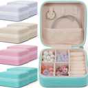 Mini Travel Jewelry Case, Portable Jewelry Organizer Box, Multi-Compartment Storage for Earrings, Necklaces, Rings, Gift for Women, Girls, 8 Pcs, 4 Colors