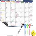 HOMiDEK Magnetic Dry Erase Calendar for Refrigerator: Fridge Whiteboard Calendar Magnet Monthly Planner Family Planning Board with Dry Erase Markers & Eraser - 14 x 11 Inches