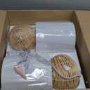 Rattan Table Lamp, Vintage Wicker Wooden Nightstand Lamp Set of 2, Boho Bamboo Woven End Table Lamp for Bedroom Living Room Desk Room