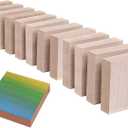 (12-Pack) - 4 x 4 Wooden Blocks for Crafts - 1-Inch Thick Square MDF Blocks - Smooth Surface with Wood Grain Pattern - Highly Customizable Blank Wood Squares