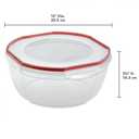 Sterilite Ultra-Seal 8.1 Qt Bowl, Large Airtight Food Storage Container, Latching Lid, Microwave and Dishwasher Safe, Clear With Red Gasket, 2-Pack