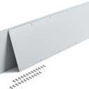 2 Pcs Metal Door Kick Plates 7.5 x 35 Inches 1.5mm Thickness Rounded Corners for Exterior Interior Doors Protection Decor Galvanized Iron Sheet Door Push Plate Silver