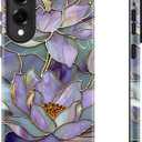 Esdot for Samsung Galaxy S25 Edge Case - Wireless Charging Compatible  Dual-Layer Soft Silicone + Hard Shell - Wildflower Design - Protective Phone Cover for Women Girls - Abstract Lotus