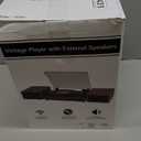 Vinyl Record Player with External Speakers BT 5.3 Wireless Turntable Portable with 3 Speed USB Vintage DarkGreen