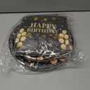 96PCS 5th Birthday Party Plates Set Black and Gold Theme Decorations Include Black Gold Plates and Napkins Forks for 5 Year Old Boys Girls Birthday Party Supplies Serves 24 Guests