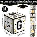 OHOME 8 Pack Graduation Decorations 2026 - Black Gold Balloon Boxes for Class of 2026 Party Favors Supplies - Graduation Party Decorations 2026 Yard Signs Banner Backdrop Decor (Black)