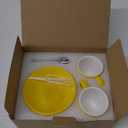 Porcelain Espresso Cup with Saucer And Stainless Steel mini Spoons, Espresso shot Cup, 80ml/2.7Oz, Pack of 2, Yellow