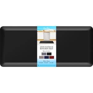 StepRite 4/5 Inch Thick Kitchen Mat Anti Fatigue Mat Kitchen Rugs Kitchen Decor Non-Slip, Stain Resistant, Waterproof Kitchen Mats Desk Mat for Kitchen, Office, Workshop, Black, 17'' x 39''