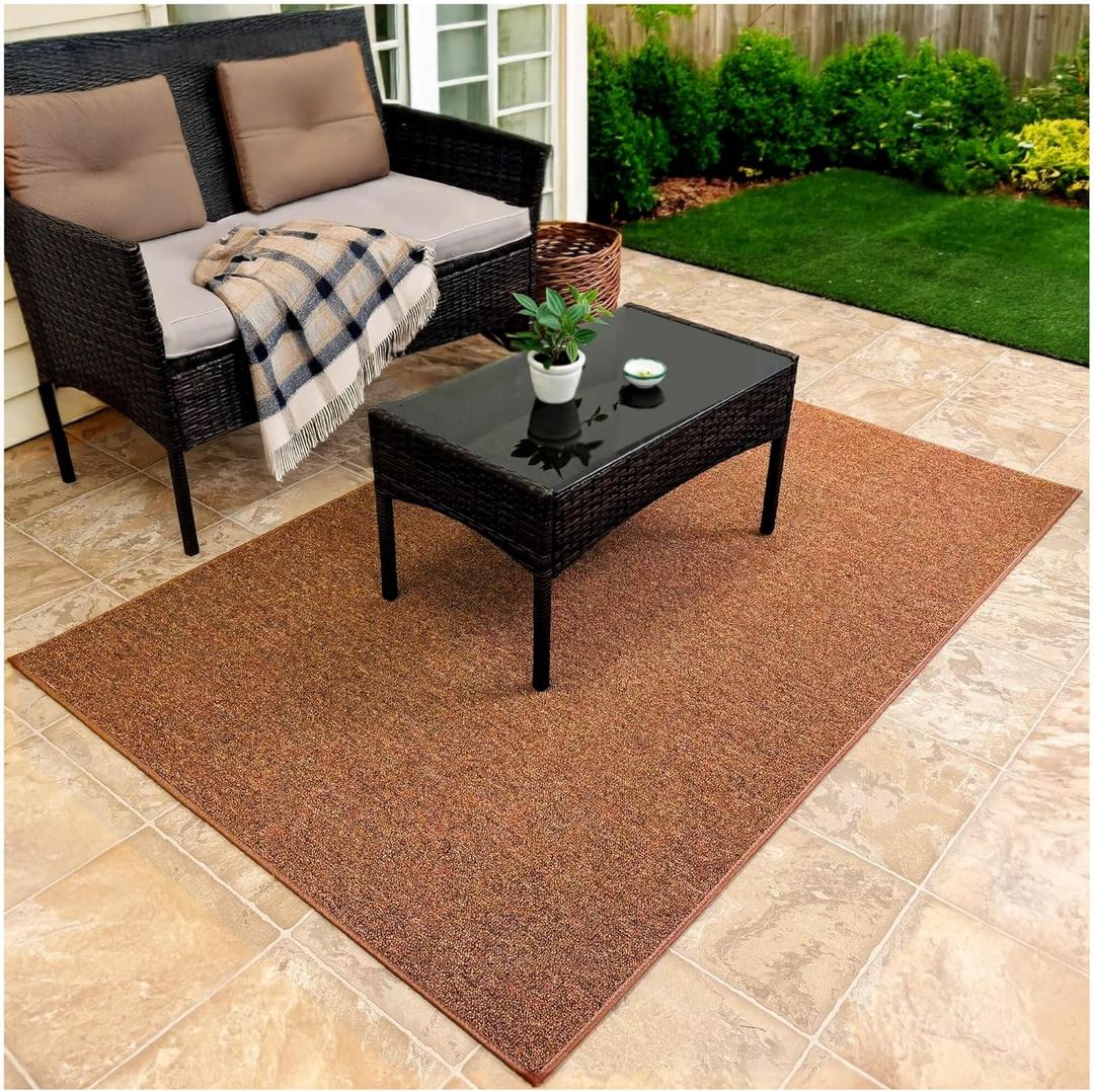 5' x 3' Indoor/Outdoor Area Rug – Fade Resistant, Lightweight Polyester Carpet for Porch, Patio, Deck, Living Room & Events - Tumbleweed