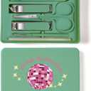 6-Piece Nail Clipper Set with Nail File, Tweezers and ingrown toenail Removal kit Travel Nail kit for Men and Women (Shimmer Green)