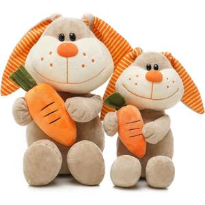 Easter Plush Bunny Set - 2 Pieces (14" & 11") Adorable Easter Bunny Stuffed Animals with Carrot, Irresistible Cuddly Plush Toys for Girls & Boys, Perfect Easter Basket Stuffers Gifts