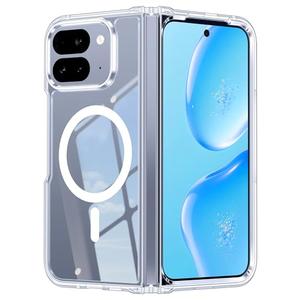 FNTCASE for Google Pixel 10-Pro-Fold Case: Magnetic Clear Military Grade Shockproof Anti Yellowing Slim Phone Cover, Protective Rugged Case for Pixel 10 Pro Fold, Clear